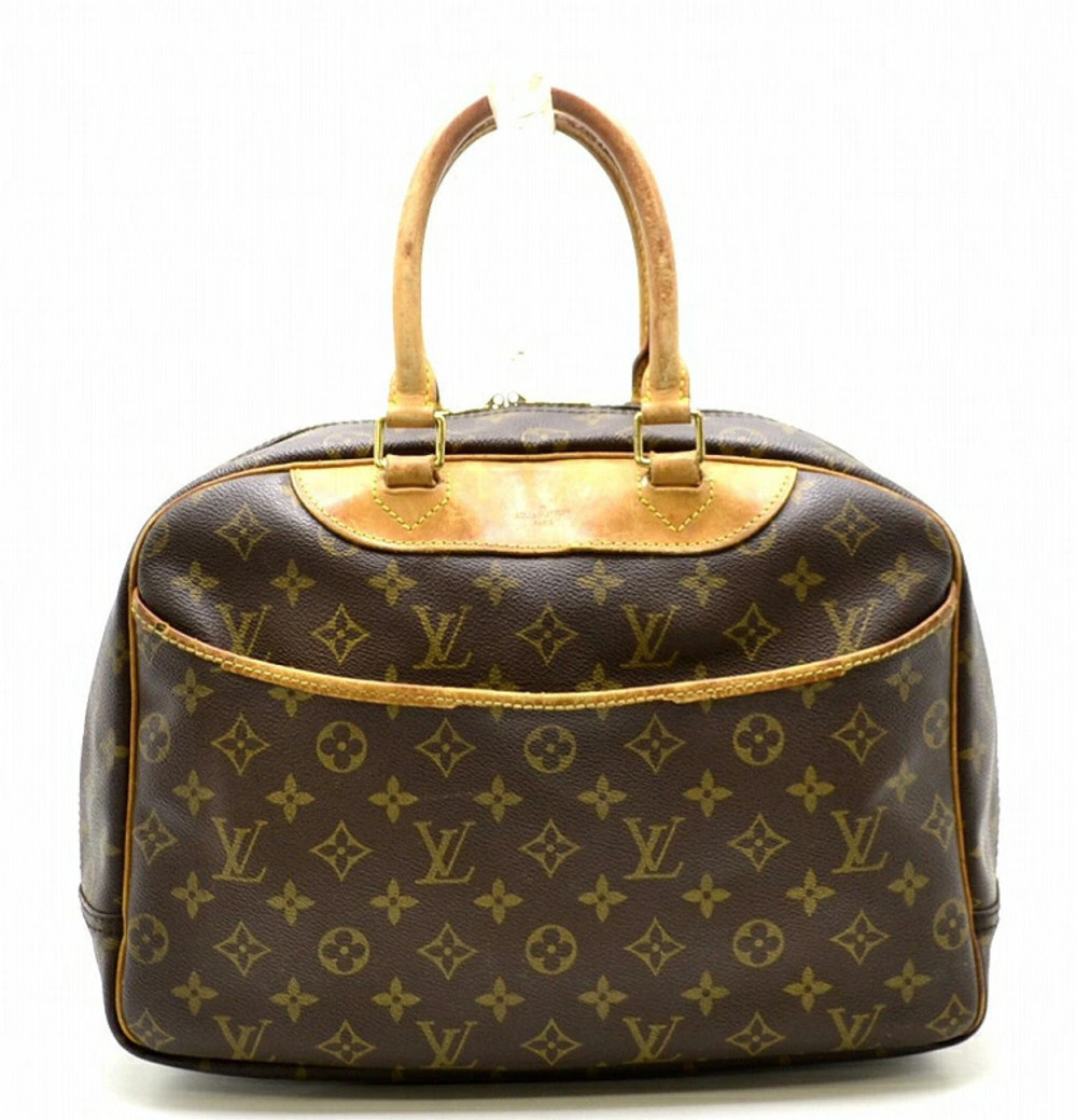 Louis Vuitton Monogram Bowling Vanity Deauville Top Bag Canvas Leather Brown